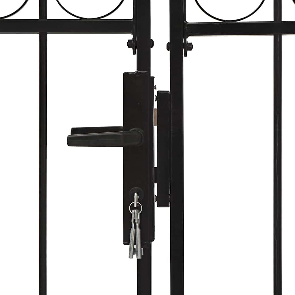 Fence Gate ASSEN Double Door with Arched Top Steel 300 x 175 cm