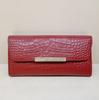 Women's long wallet with subtle crocodile pattern, slim and soft