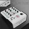 Audio Mixer 3-Channel Mixing Console 48V Phantom Power for Home Studio Recording DJ Network Live