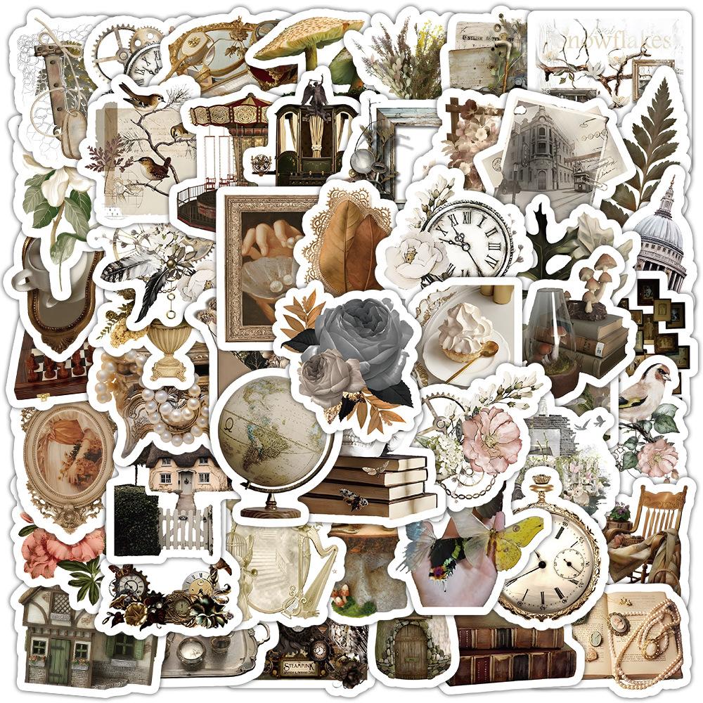 100Pcs/Set Retro Renaissance Art Q-1 Mini Stickers DIY Fashion Decals Stickers