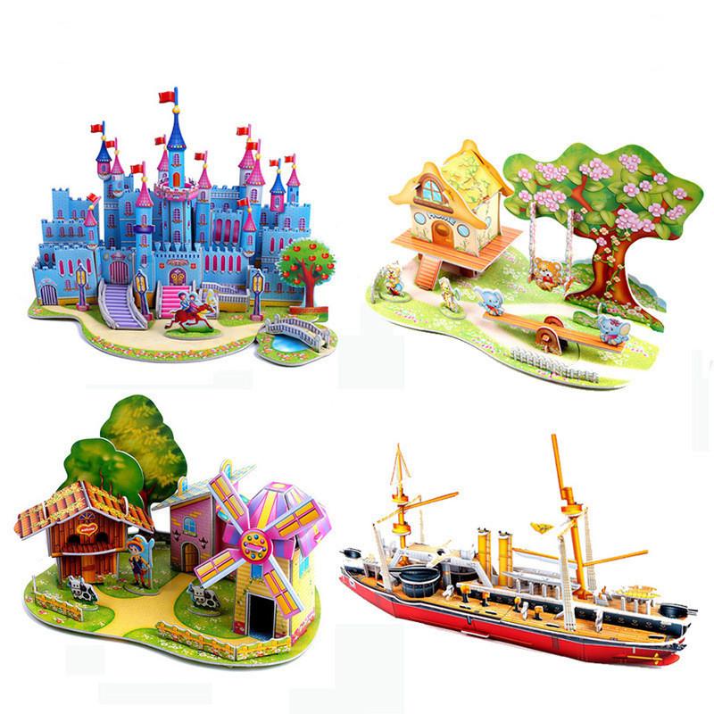 Kids 3d Puzzle Paper Diy Creative Building Toy Intelligent Learning Game