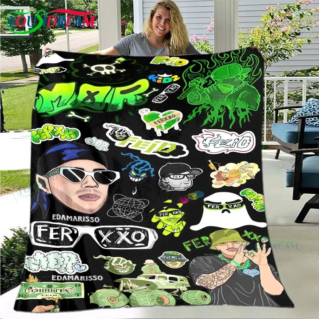 Поп-певец Ferxxo Feid Плед, Фланелевый плед для дома, спальни, кровати, дивана, пикника, офиса, походов, отдыха, дневного сна, подарок на день рождения