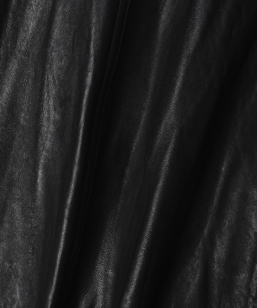 Noirer Crinkle Leather Car Coat (Black)