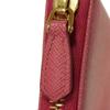 Подержанный 11569 Кошелек для монет Saffiano 1MM268 QHH F0505 7943 Розовый Картхолдер на молнии с треугольным логотипом Peonia Женский от