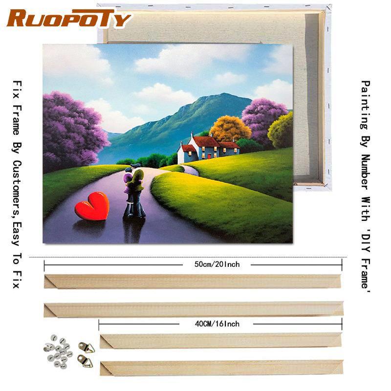RUOPOTY Цифровая картина «сделай сам» Любовник Рисунок Картина Настенное искусство на холсте Цифровая ручная роспись Гостиная