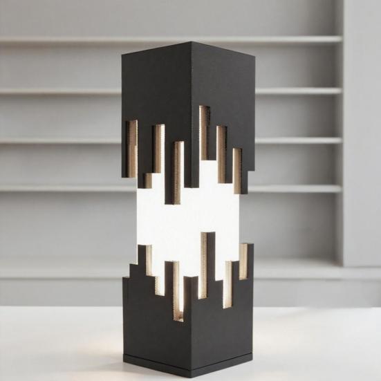 Futuristic Night Light 3D Printed Cyberpunk LED Desk Lamp with Remote Control Contemporary Decorative Bedside Lamp Gift for Cyberpunk Enthusiasts