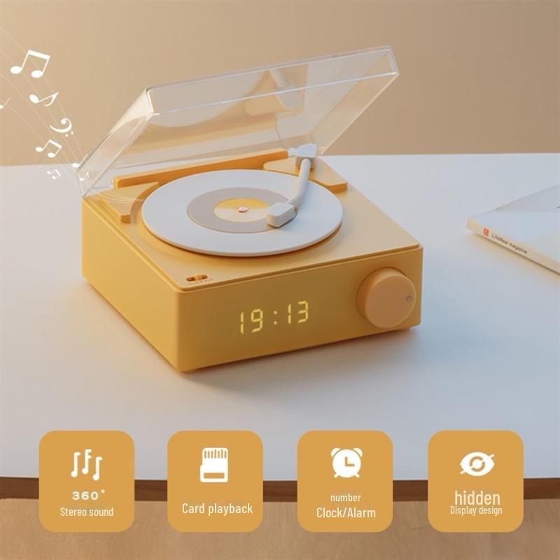 Виниловый проигрыватель Creative Atomic с Bluetooth: Многофункциональный будильник, динамик, звуковая карта, интеллектуальное беспроводное настольное устройство