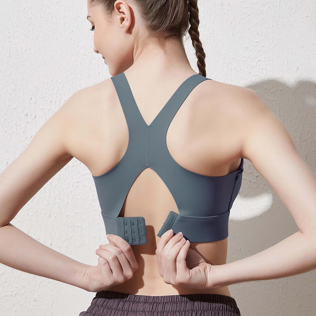 Женский бесшовный спортивный бюстгальтер с накладкой на грудь: Противопровисающая, ударопрочная, сборчатая конструкция для бега и фитнеса