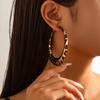 Ingemark Exaggerated Geometric Large Pierced Hoop Earrings Women Vintage Hollowed Leopard Print Big Round Earring Trendy Jewelry