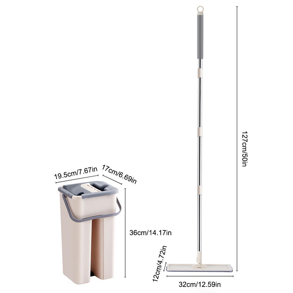 Вращающаяся на 360° плоская швабра и набор для влажной и сухой уборки с функцией отжима с 2 насадками из микрофибры для уборки всех типов полов