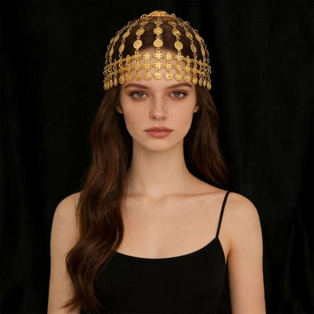 Round Exotic Forehead Chain Korean Style Long Tassels Hair Chain Headgear Accessory