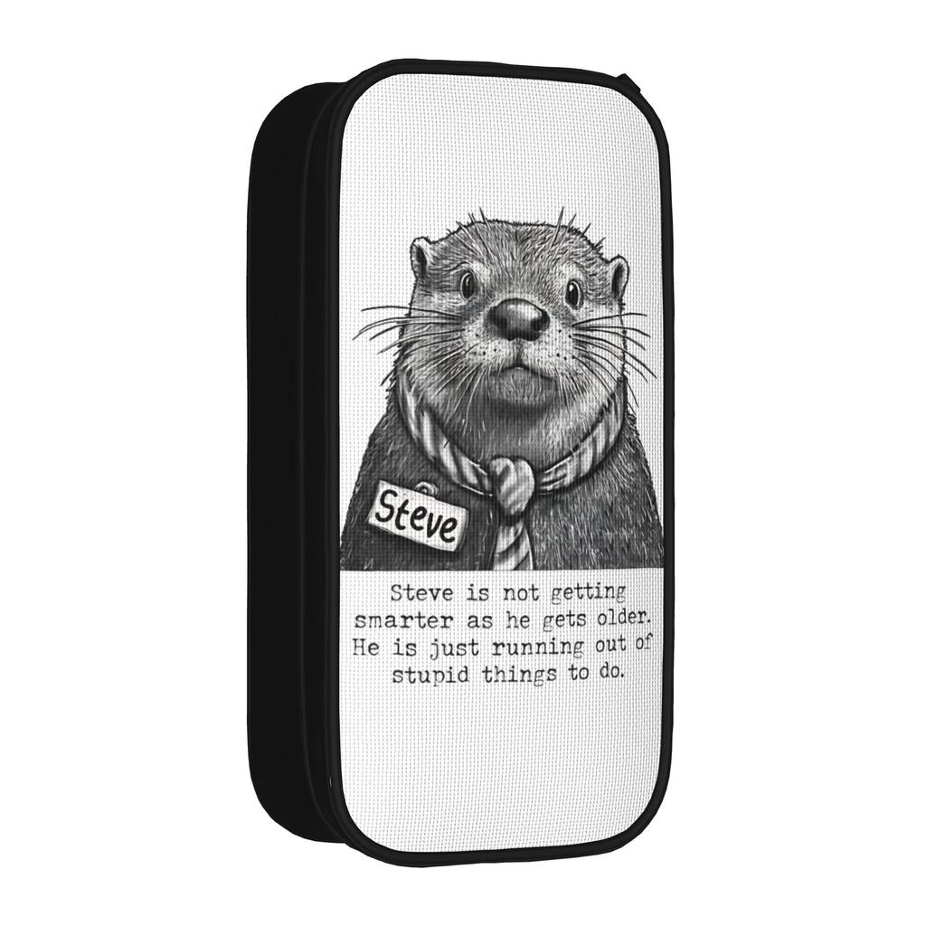 Not Getting Smarter Steve Otter Pencil Cases Classic Pen Box Bag for Student Big Capacity Office Zipper Pencil Box