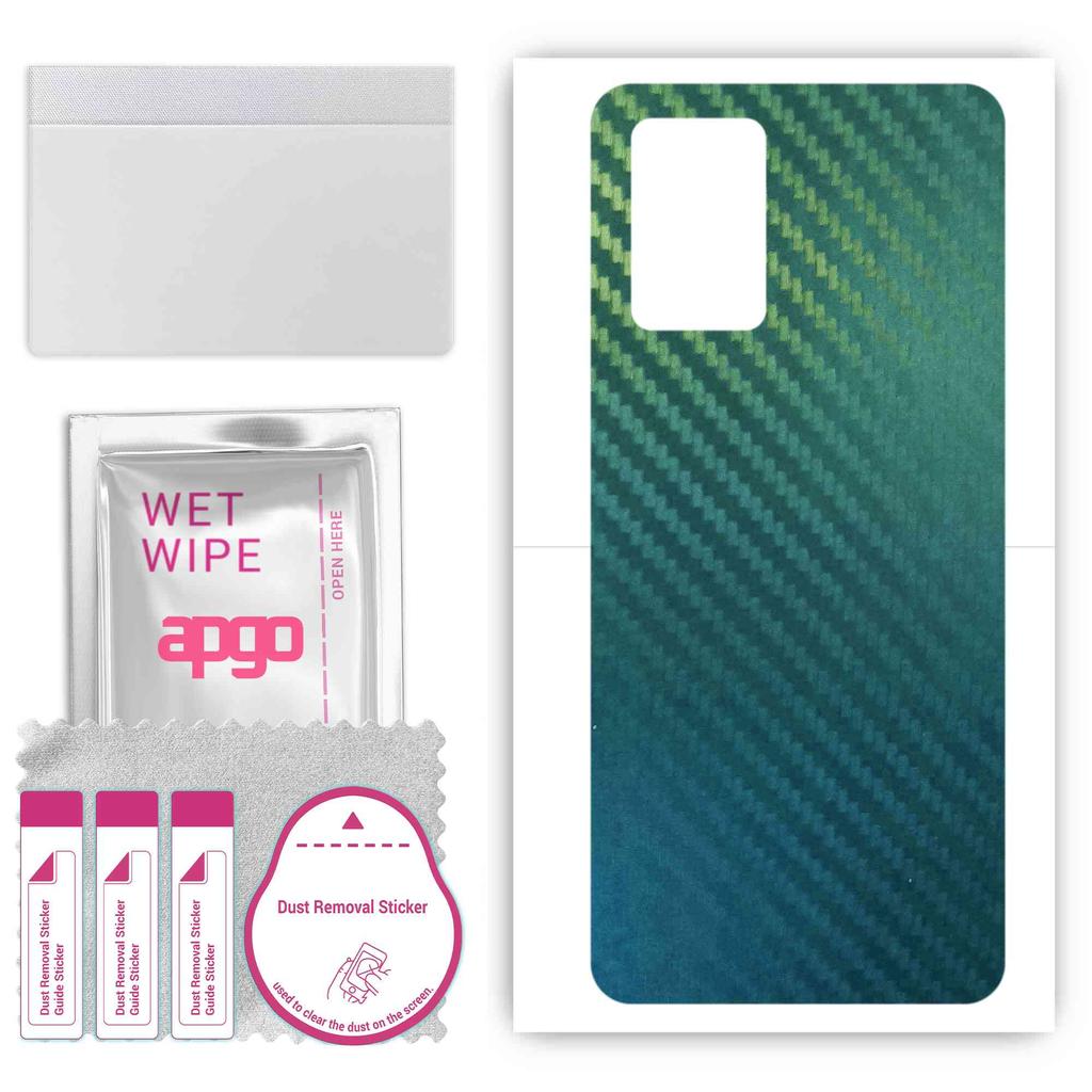apgo Protective Skin Sticker for the back compatible with Oppo Reno6 Lite, Wrap Film, Foil, Vinyl - Pattern Carbon Chameleon CAKA1