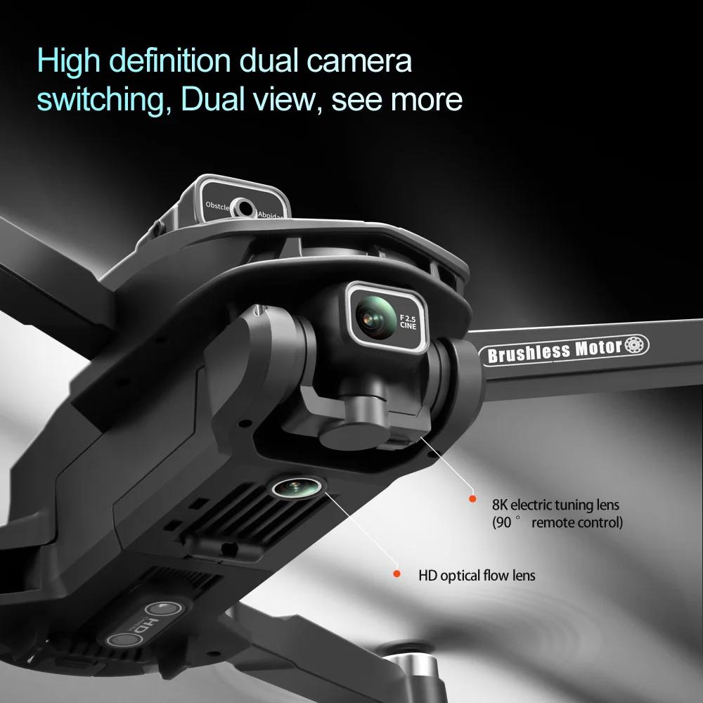 2025 NEW V168 Upgraded Screen Controll Drone 8K Camera 5G Image Transmission With Obstacle Avoidance Brushless Motor Quadcopter Toy