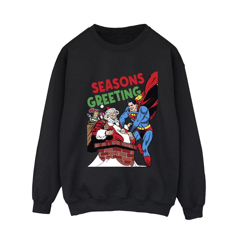 DC Comics Womens/Ladies Superman Santa Comic Sweatshirt