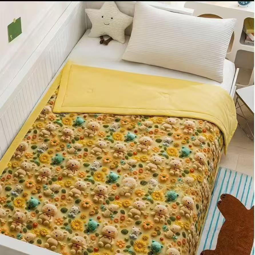 Летнее одеяло с цифровой печатью и мягкой тканью для дома, для подарка