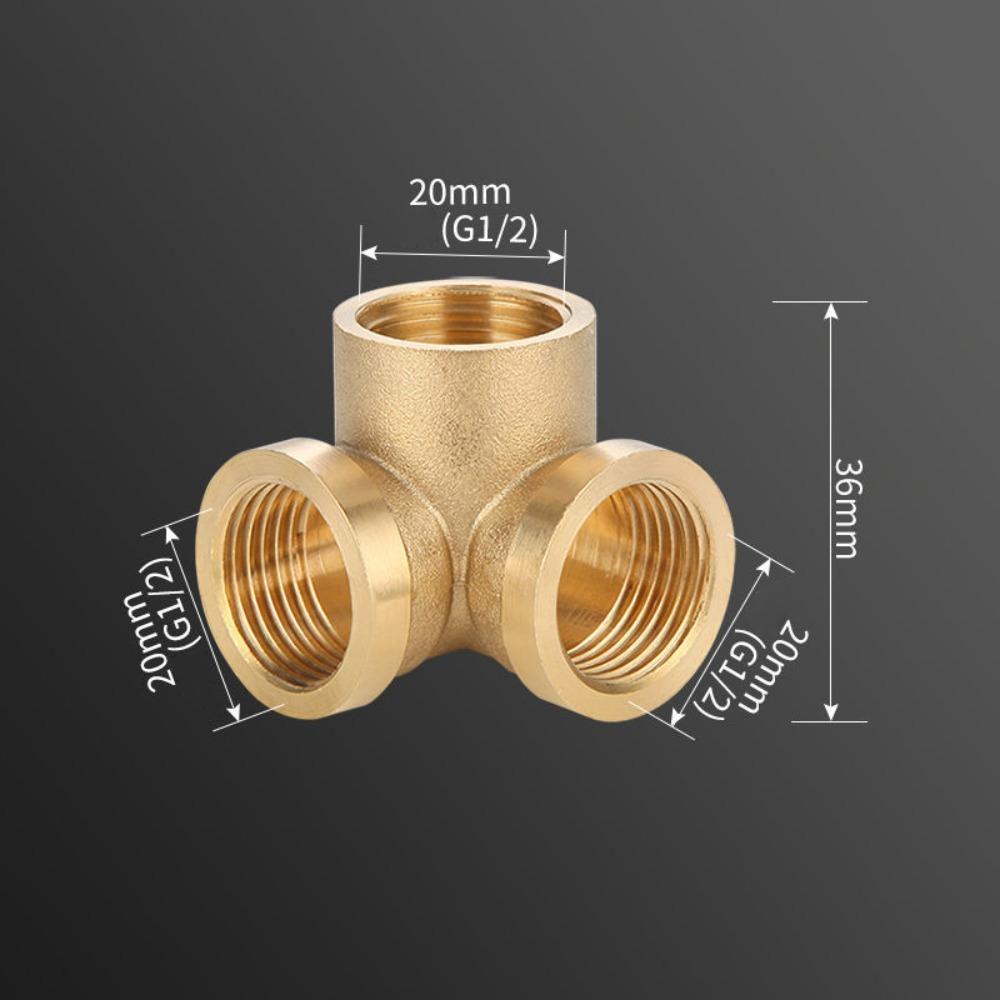 New 1/2 BSP Pneumatic Plumbing Connector Tee Type Male/Female Thread Copper Fittings Water Oil Gas Adapter