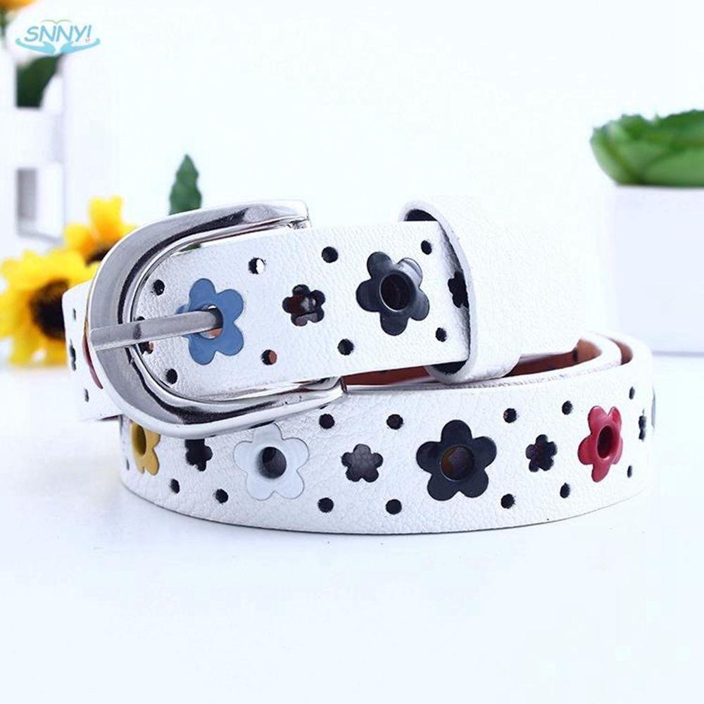 Girls Hollow Butterfly Flowers Kids PU Leather Waist Belt Waistband Children Belt Adjustable Belts