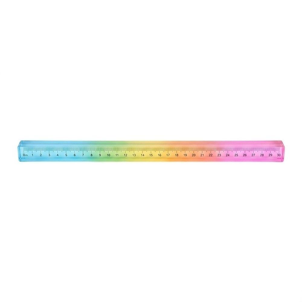 Geometric Colored Ruler 30cm Drawing Tool 2-in-1 Student Ruler Drawing and Measuring Supplies