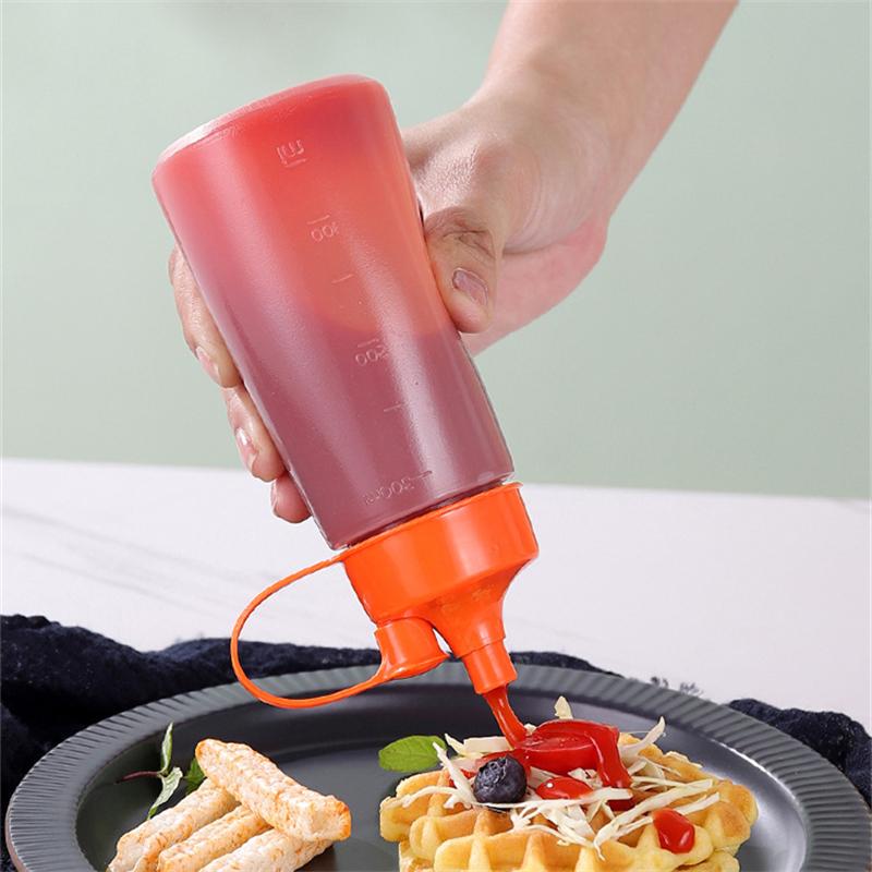 Squeeze Condiment Oil Bottles Can Sealing Cap Seasoning Jar Salad Sauce Bottles Ketchup Cruet Mustard Dispenser Kitchen Supplies