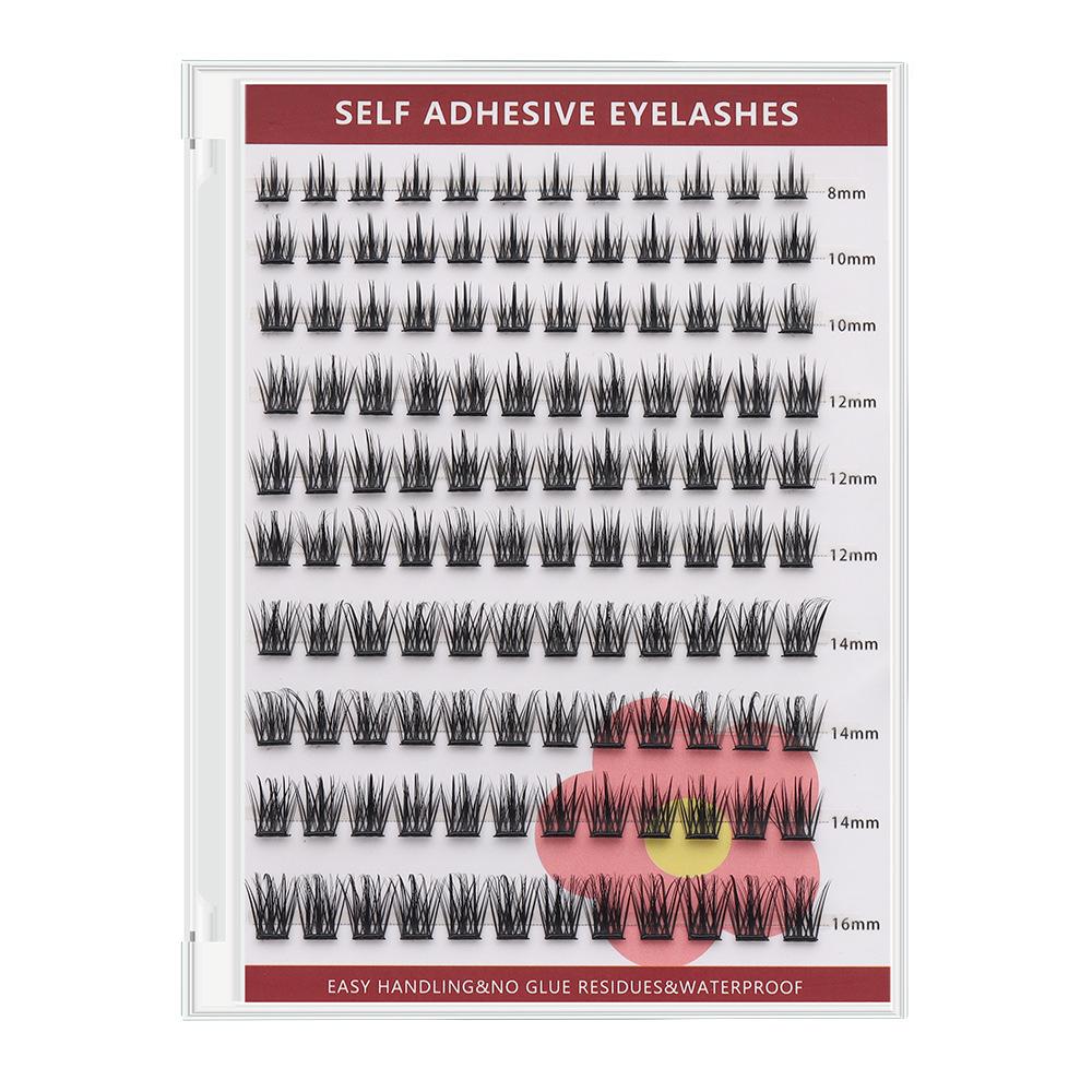 Large-capacity self-adhesive false eyelash set, mixed lengths, various styles, no glue needed, long-lasting waterproof and sweatproof