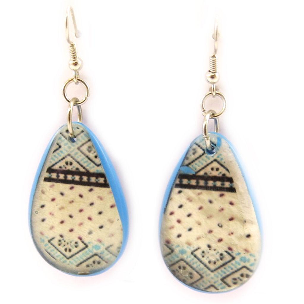 Les Trésors De Lily [L5258] - Дизайнерские серьги "Килиманджаро" сине-бежевые