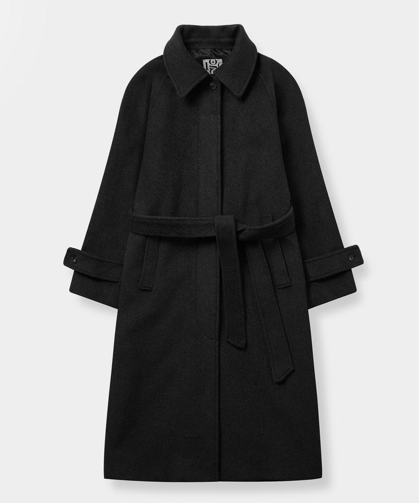 EUGGEN Cashmere Balmacaan Robe Coat_Black