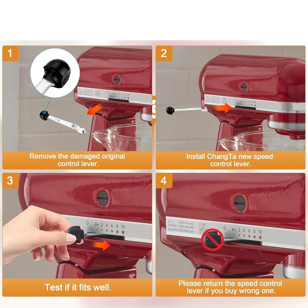 Speed Control Lever Replacement Mixer Speed Control Rod Metal Texture Mixer Part for Stand Mixers Multiple Models