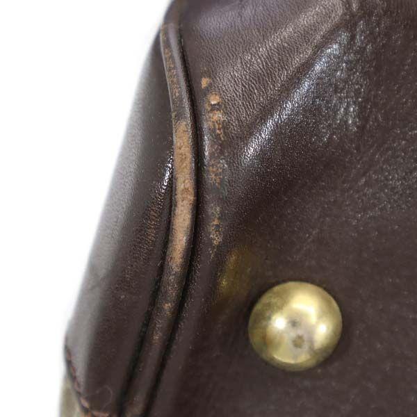 Nina Ricci Overall Handle Boston Bag Brown Key Charm with Pouch Women Used