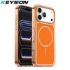KEYSION Прочный магнитный чехол для телефона MagSafe для iPhone 13 14 15 16 17 Pro Max 17 Air 16 Plus ТПУ+ПК Ударопрочный Беспроводная зарядка Чехол для телефона