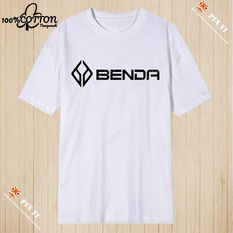 Harajuku Benda Motorcycle Logo printed T-shirt 100%Cotton top Unisex shirt short sleeve O-neck Loose Street Fashion