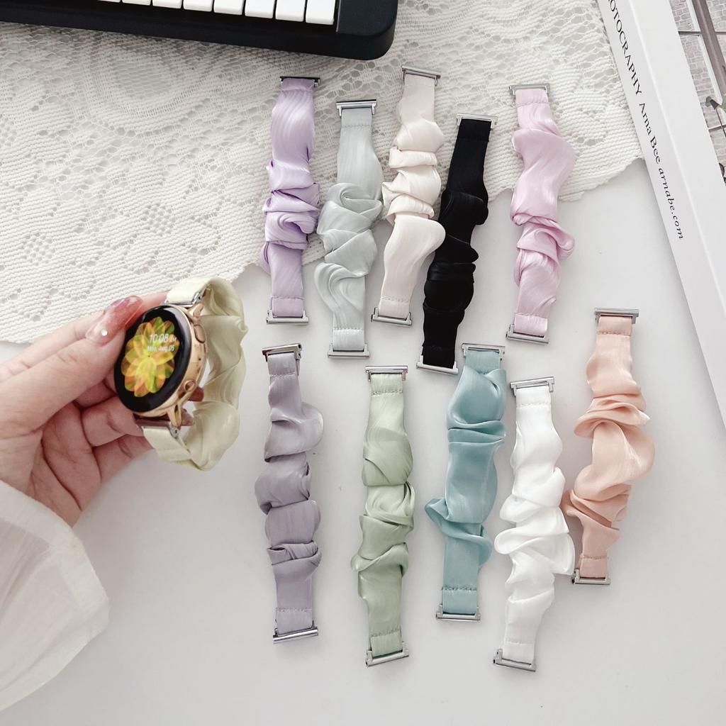 18mm 20mm 22mm Smart Watch Band Watch Strap- Ice Silk Fabric for Lday Women Girl HUAWEI Watch GT3 GT2 Samsung Galaxy Watch Amazfit