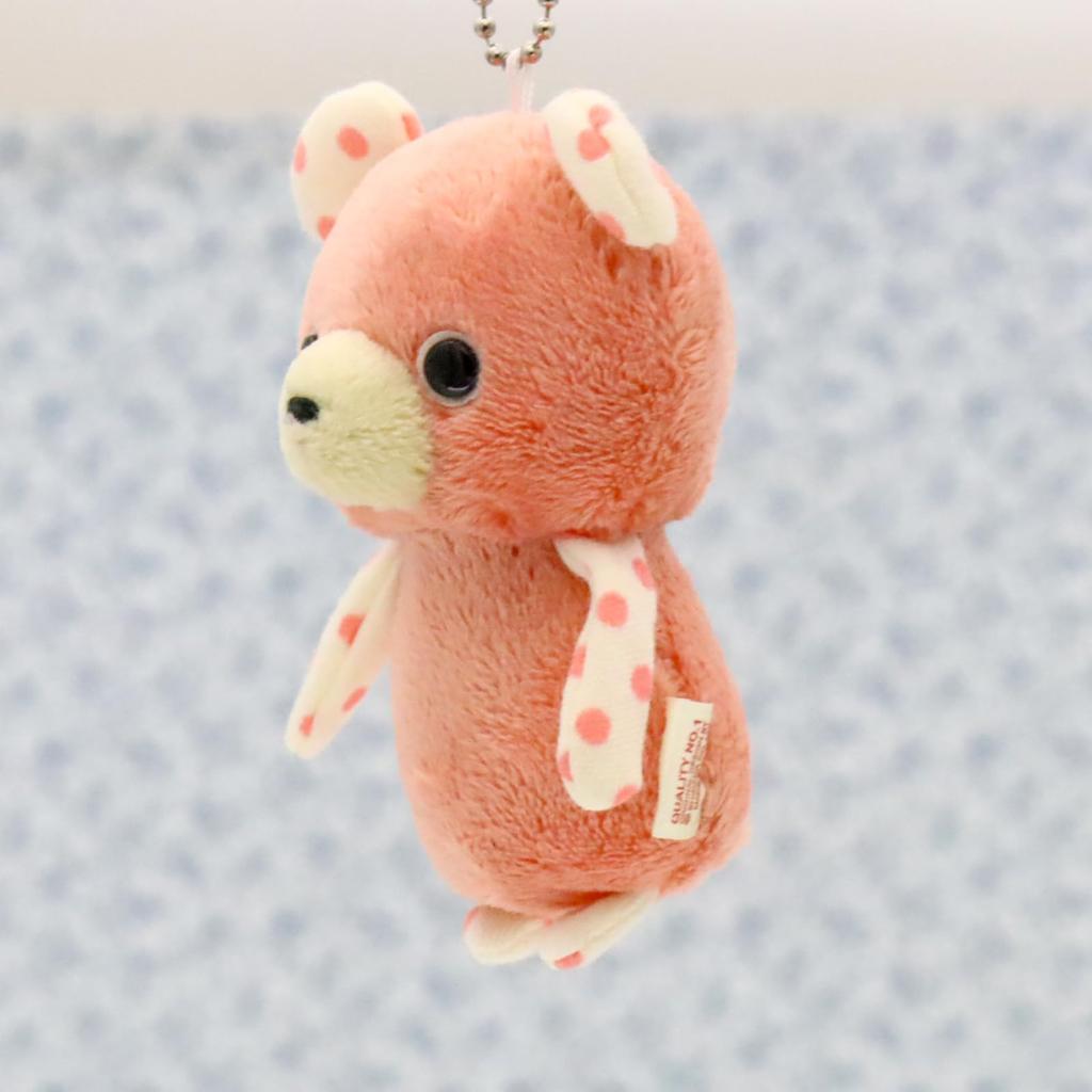 Shinada Drop Bear Plush Toy (with Ball Chain) Pink
