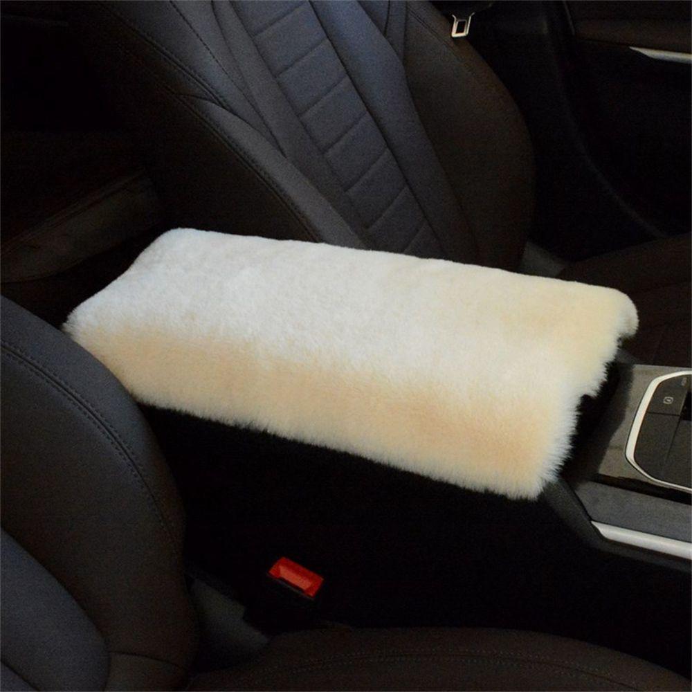 Padding Protective Rex Rabbit Hair Fur Console Box Mat Arm Rest Cover Cushion Case Car Armrest Pad
