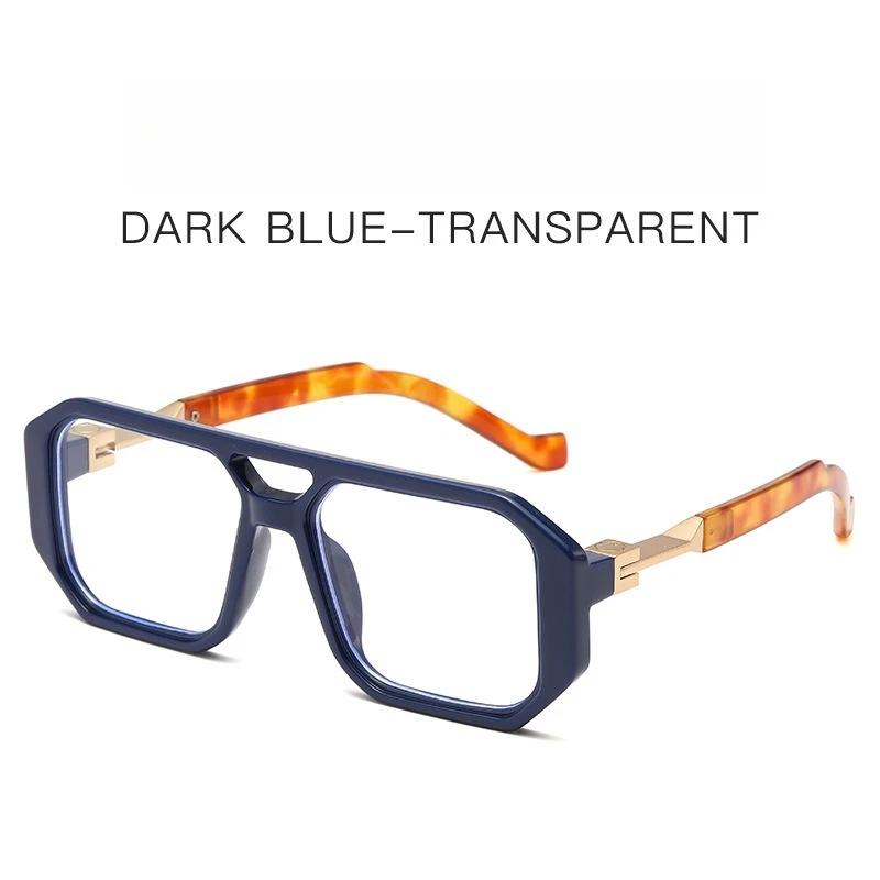 Trendy Retro Art Double Beam Box Sunglasses UV400 Protection Fashion Street Photography Sunshade Glasses