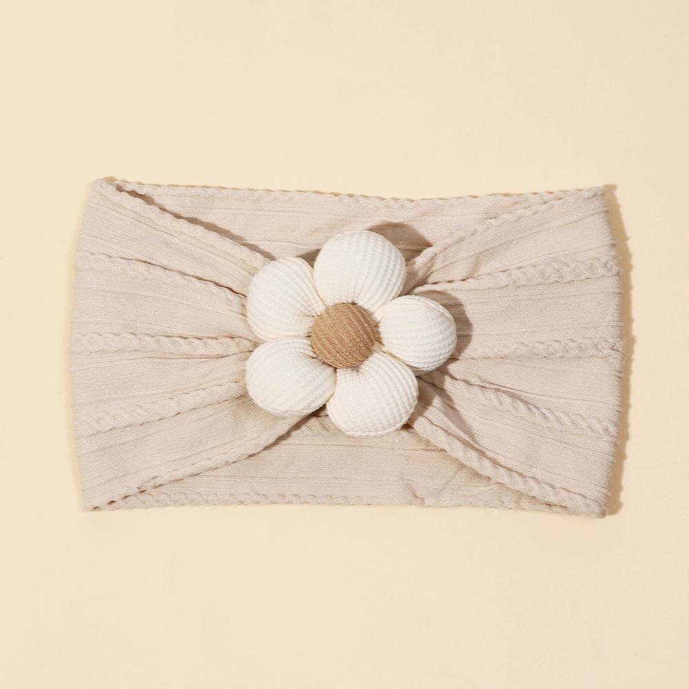 Мягкий нейлоновый платок, 1 шт., подходит для новорожденных девочек, повязка на голову с цветком, эластичная повязка для волос, тюрбан, аксессуары для волос для малышей