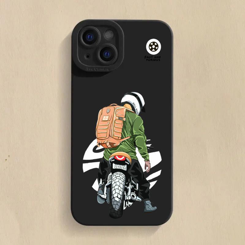 Trend Cool Biker чехол для телефона с изображением мотоцикла для iPhone 16 Pro Max 11 12 13 14 15 X XS XR 7 8 Plus SE 2020 16E силиконовый мягкий чехол