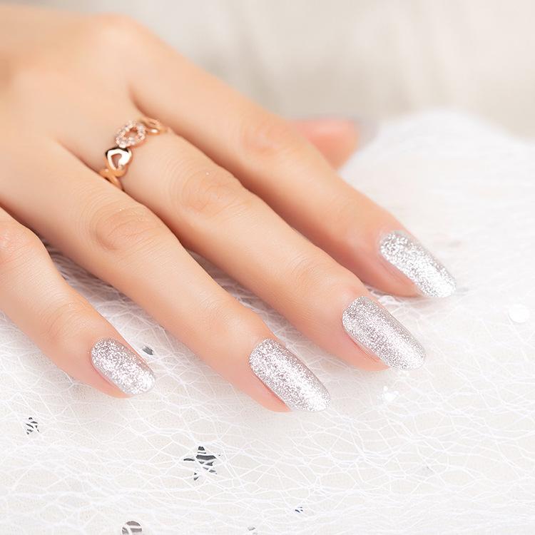 Glitter Powder Nail Polish Film Full Nail Art Sticker 20 Finger UV Nail Sticker Waterproof Nail Art Sticker