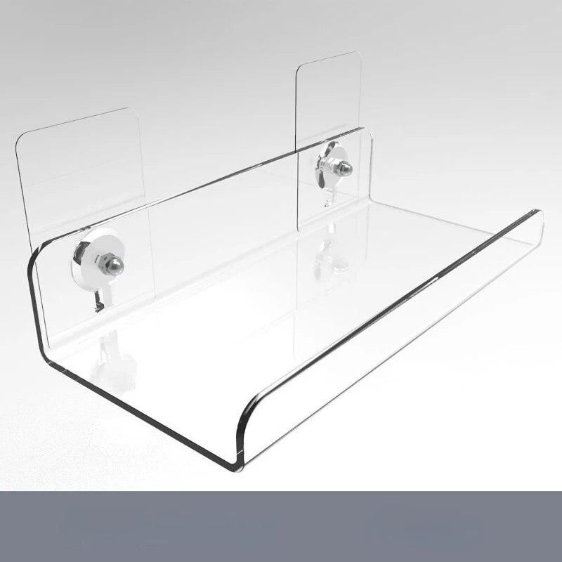 Настенная полка для ванной комнаты, акриловая, без сверления, прозрачная полка для унитаза, подвесная перегородка, без перфорированного держателя, кухонные полки