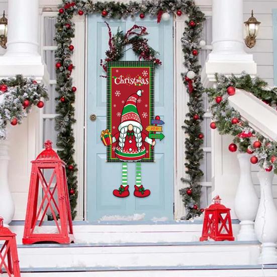 Christmas Flags Door Banner Xmas Element Foldable Easy To Hang Create Festive Atmosphere Home Decoration