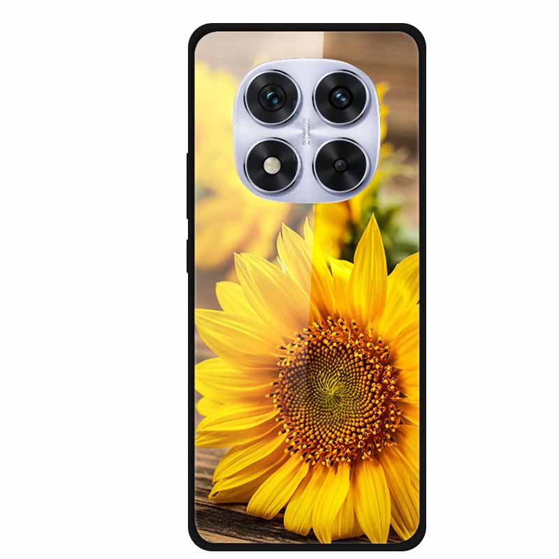 Закаленное Стекло Чехол Для Redmi Note 14 Pro Coque 14Pro Цветы Чехлы Для Телефона Для Xiaomi Redmi Note14 Pro Жесткий Задний Чехол Funda