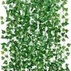 12 шт. Гирлянда из искусственного плюща, 2,2 метра, конструкция для DIY, подвесная лоза, украшение, для наружного использования, зеленого цвета, искусственное растение, лиана