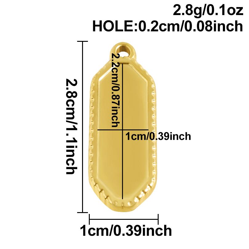 6Pcs Blank Settings Cabochon Pendants Round Rectangle Square Charm Stainless Steel Charms For Jewelry Making Bulk Diy Necklaces