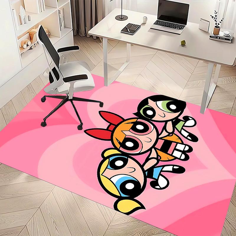 The Powerpuff Girls2 Printed Absorbent Washable Carpet, Non-Slip Bathroom Mats, Kitchen Rugs, Yoga Mat,Living Room Entrance, Camping Picnic Rugs
