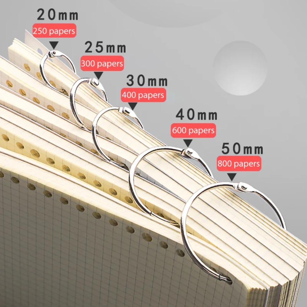 Golden Metal DIY Albums Loose-leaf Book Hoops Binding Clip Metal Binder Ring Index Cards