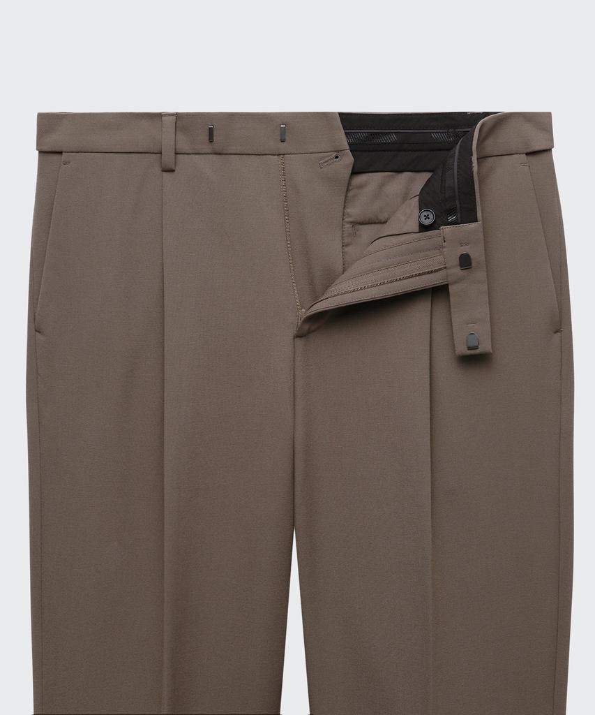 MUSINSA STANDARD Wide Hidden Banding Slacks [Dusty Beige]