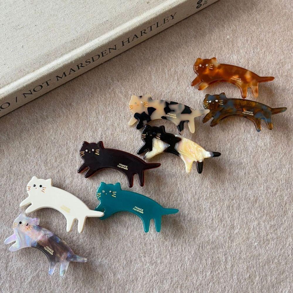 Acetic Acid Animals Hairpin Small Cute Side Clip Fashion Cat Shaped Hair Clip Female