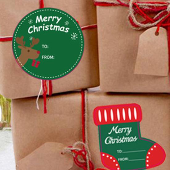2 листа наклеек-этикеток яркого цвета, самоклеящаяся бумага, наклейки для рождественских подарочных бирок для дома
