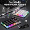 One-handed Mechanical Keyboard 16 Keys 3 Mode Macro Mechanical Keyboard Portable USB RGB Gaming Custom Programming Knob