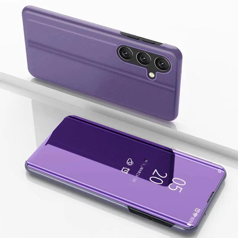 Чехол-книжка с зеркалом для Samsung Galaxy A55 A16 A56 A36 A26 A35 A15 A25 5G Чехлы-подставки для Samsung A54 A34 A14 A73 A53 A33 A13 Крышка